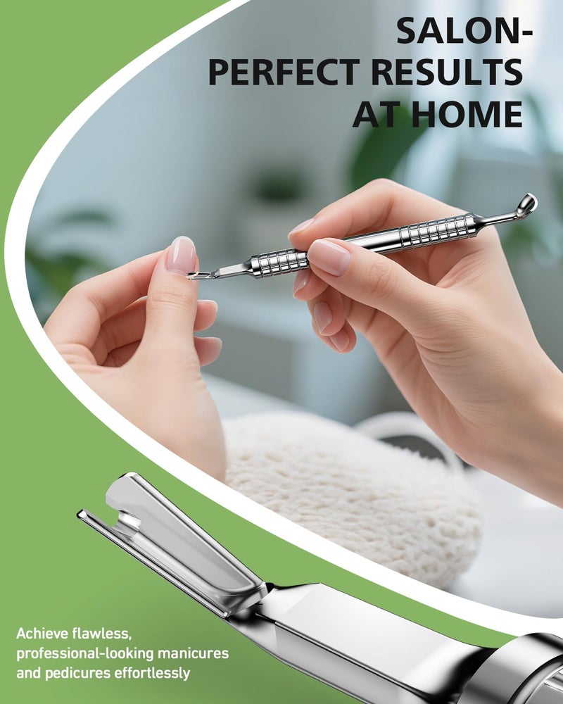 Baluca Professional Cuticle Pusher & Trimmer for Women - 2-in-1 Nail Cuticle Remover Tool for Perfect Manicures & Pedicures, Silver - Image 2